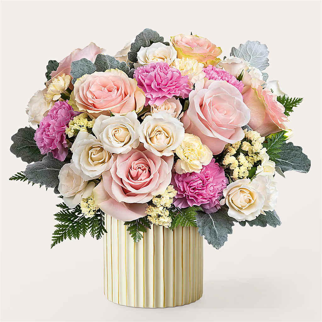 Blissful Moments Bouquet with Ivory Vase – MR D'S, Lander WY