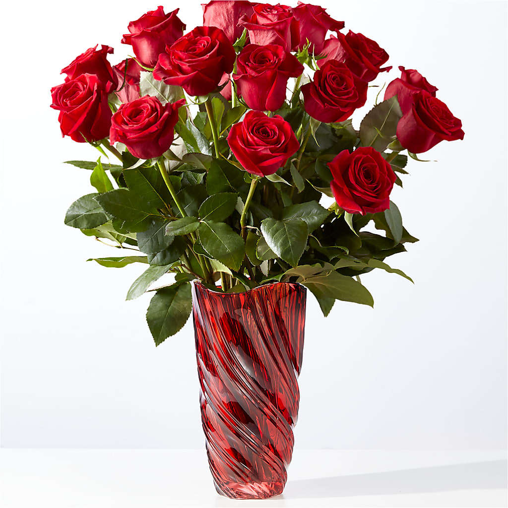 Classic Love Red Rose Bouquet with Luxe Swirl Vase – MR D'S, Lander WY