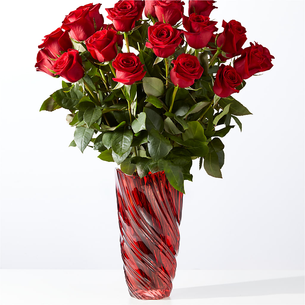 Classic Love Red Rose Bouquet with Luxe Swirl Vase – MR D'S, Lander WY