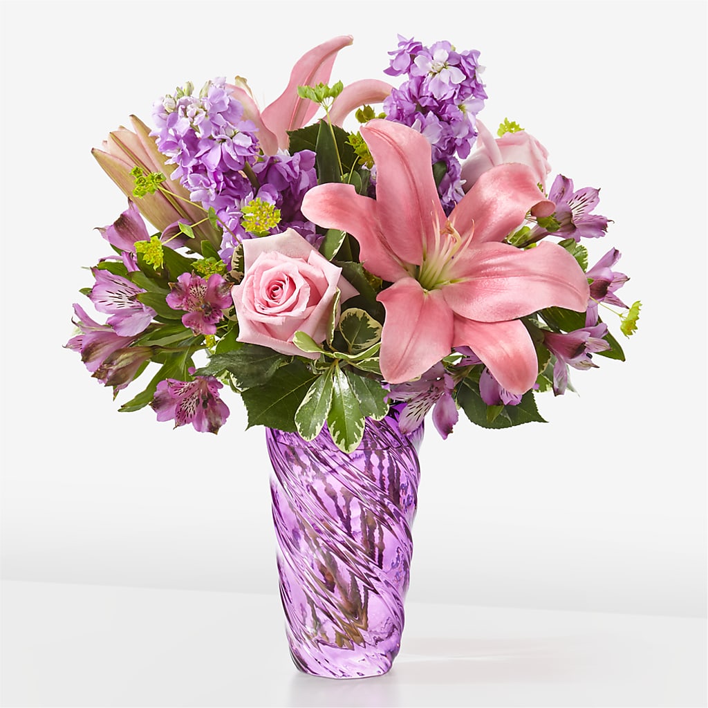 Precious Petals Bouquet with Luxe Swirl Vase – MR D'S, Lander WY
