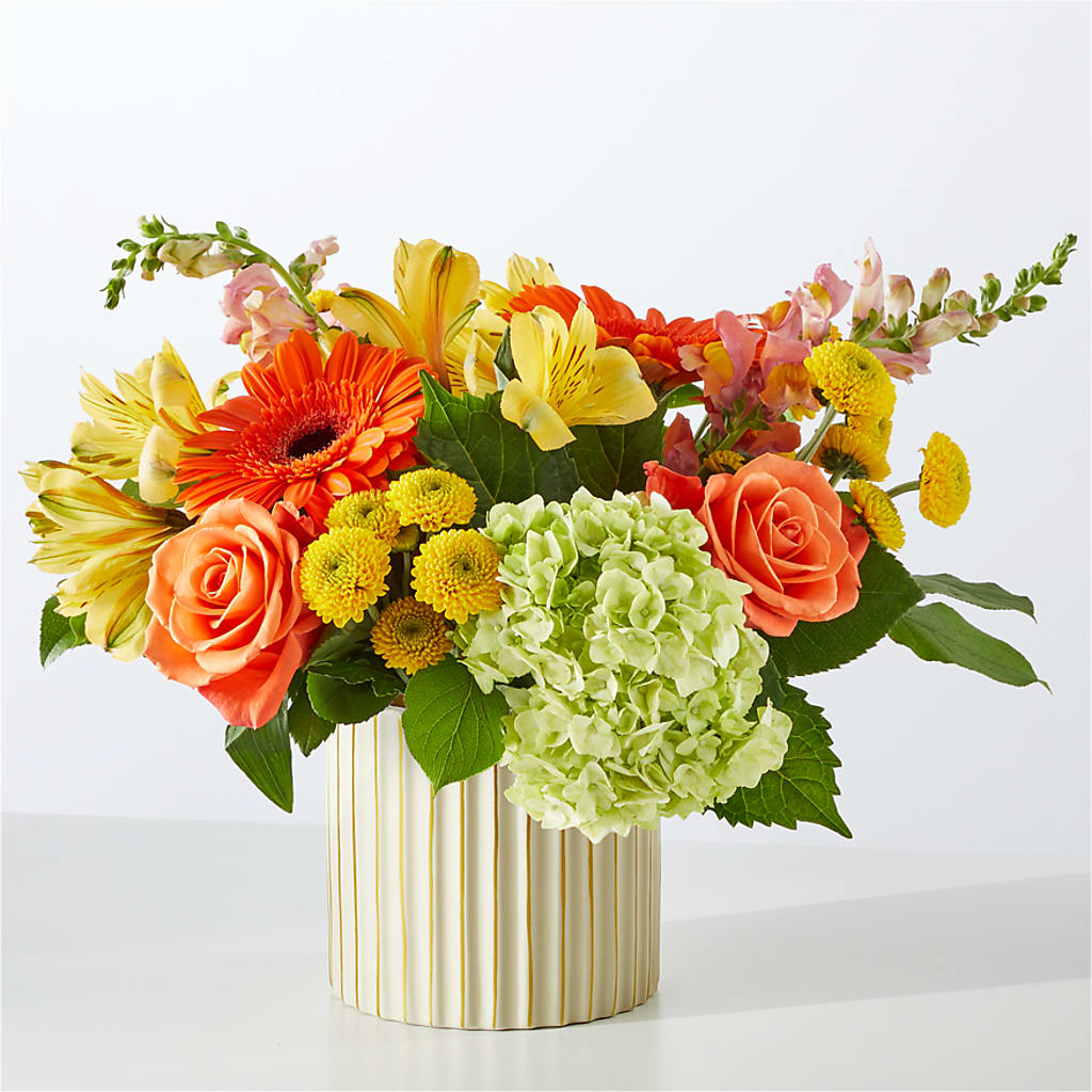 Autumn Sunshine Bouquet with Ivory Vase – MR D'S, Lander WY