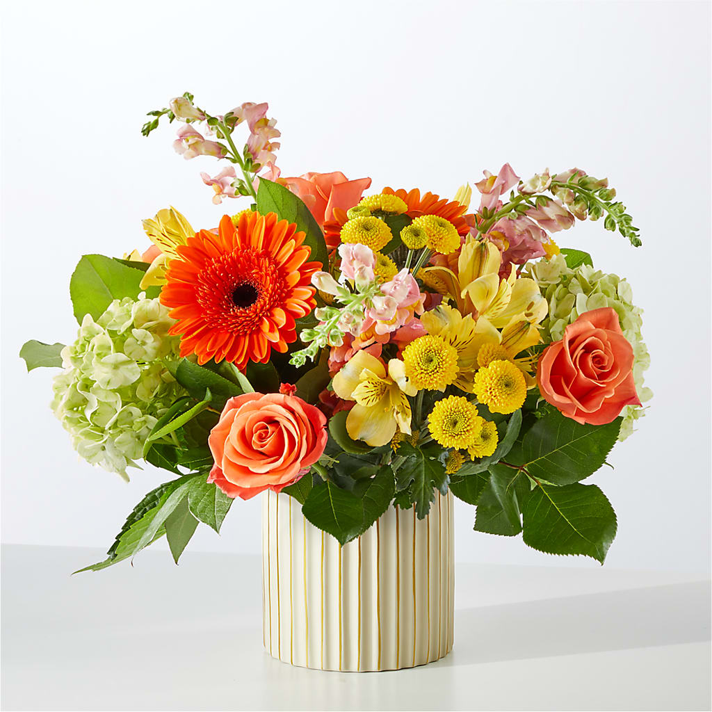 Autumn Sunshine Bouquet with Ivory Vase – MR D'S, Lander WY