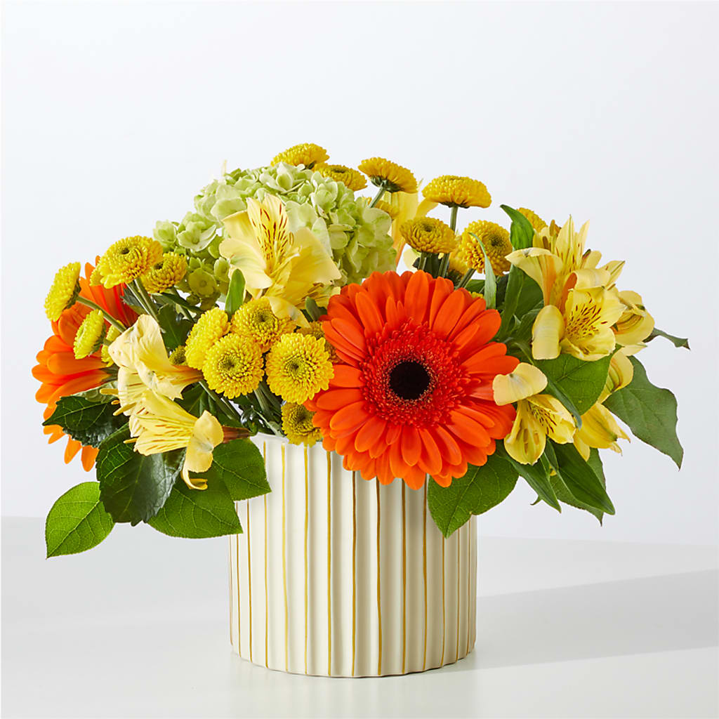 Autumn Sunshine Bouquet with Ivory Vase – MR D'S, Lander WY