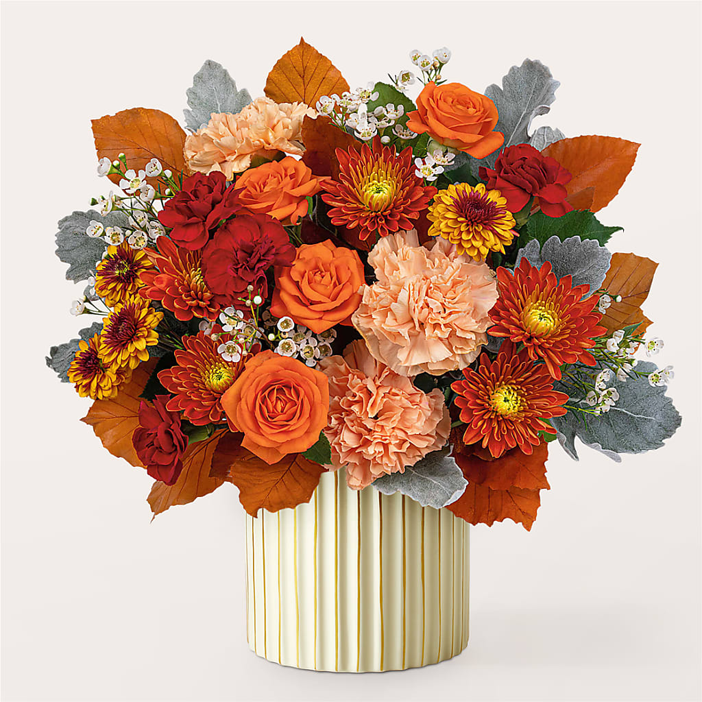 Merlot Bouquet with Ivory Vase – MR D'S, Lander WY