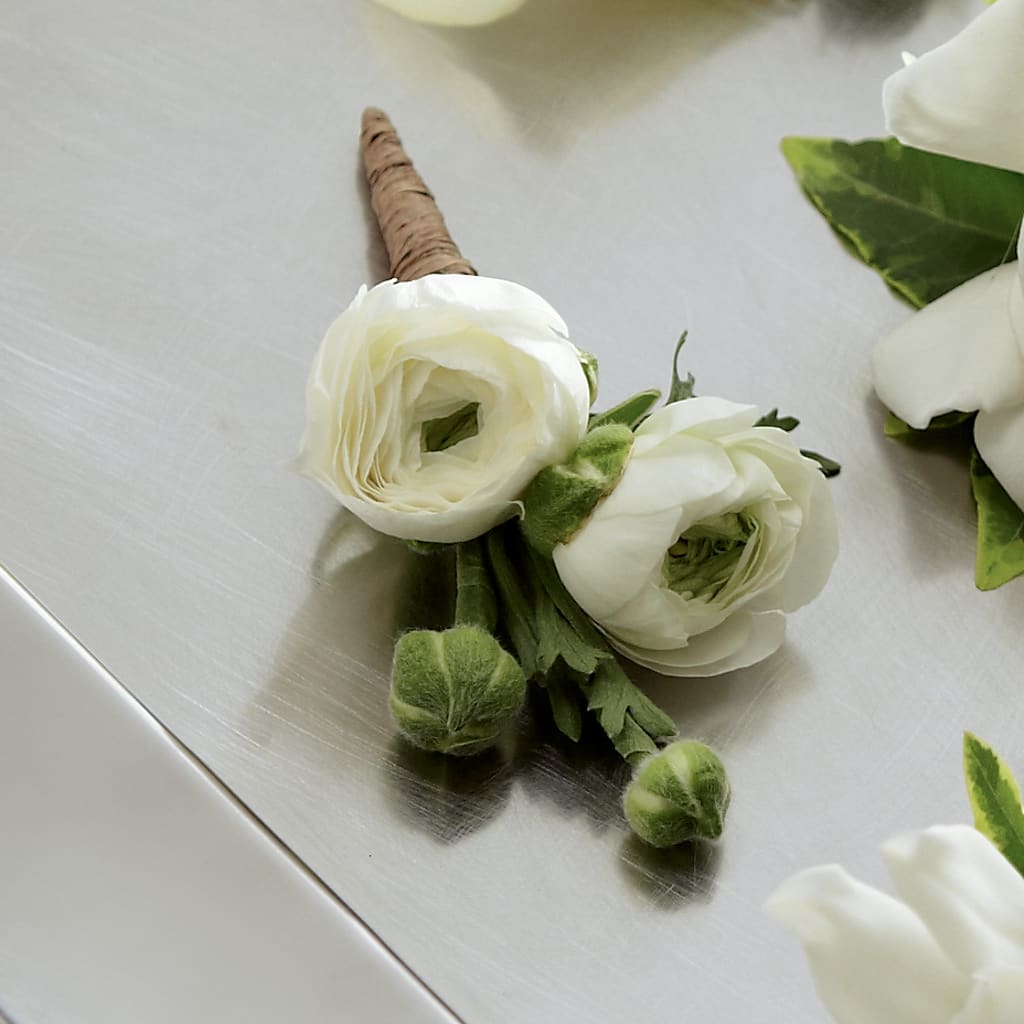 White Ranunculus Boutonniere – MR D'S, Lander WY